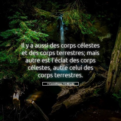 Picture 05 - 1 Corinthiens 15:40 LSG - Il y a aussi des corps célestes et des corps - Bible Verse Picture
