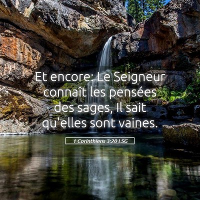 Picture 05 - 1 Corinthiens 3:20 LSG - Et encore: Le Seigneur connaît les pensées des - Bible Verse Picture