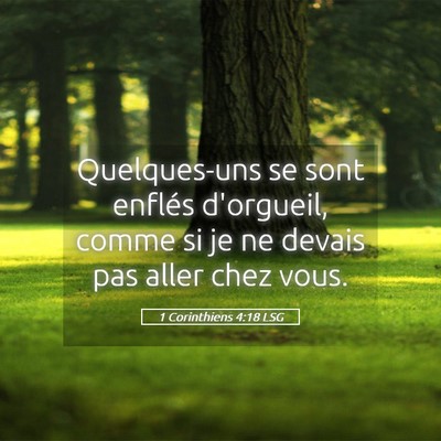 Picture 05 - 1 Corinthiens 4:18 LSG - Quelques-uns se sont enflés d'orgueil, comme si - Bible Verse Picture