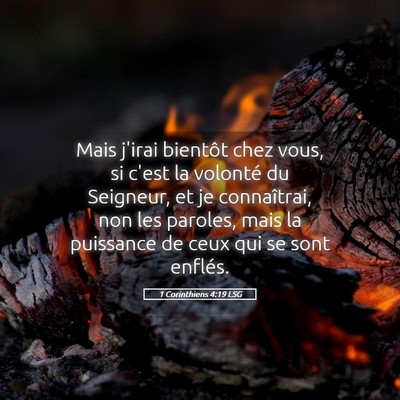 Picture 05 - 1 Corinthiens 4:19 LSG - Mais j'irai bientôt chez vous, si c'est la - Bible Verse Picture