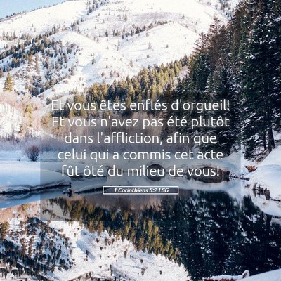 Picture 05 - 1 Corinthiens 5:2 LSG - Et vous êtes enflés d'orgueil! Et vous n'avez - Bible Verse Picture