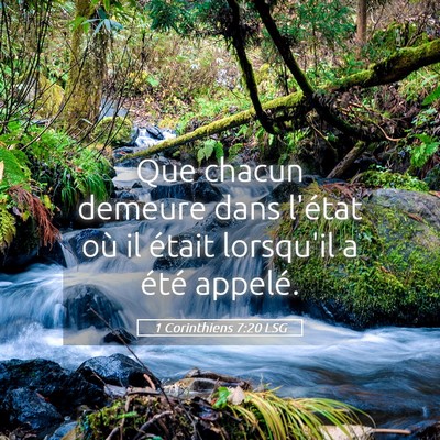 Picture 05 - 1 Corinthiens 7:20 LSG - Que chacun demeure dans l'état où il était - Bible Verse Picture