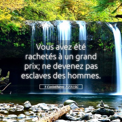 Picture 05 - 1 Corinthiens 7:23 LSG - Vous avez été rachetés à un grand prix; ne - Bible Verse Picture