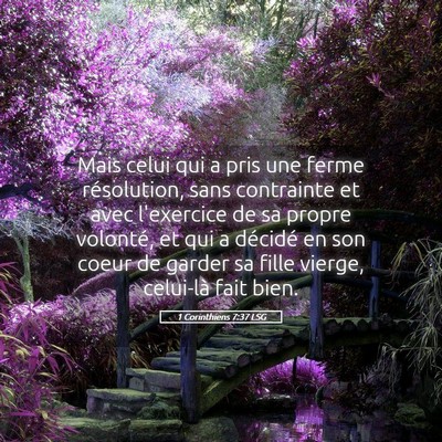 Picture 05 - 1 Corinthiens 7:37 LSG - Mais celui qui a pris une ferme résolution, sans - Bible Verse Picture