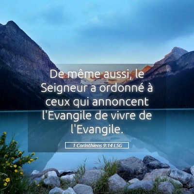 Picture 05 - 1 Corinthiens 9:14 LSG - De même aussi, le Seigneur a ordonné à ceux - Bible Verse Picture