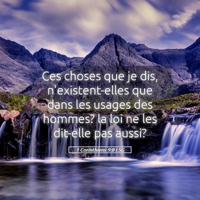 Picture 05 - 1 Corinthiens 9:8 LSG - Ces choses que je dis, n'existent-elles que dans - Bible Verse Picture