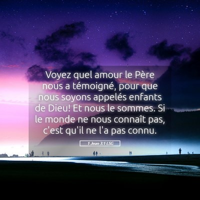 Picture 05 - 1 Jean 3:1 LSG - Voyez quel amour le Père nous a témoigné, pour - Bible Verse Picture