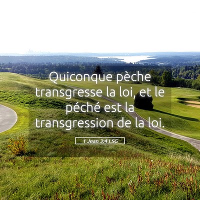 Picture 05 - 1 Jean 3:4 LSG - Quiconque pèche transgresse la loi, et le - Bible Verse Picture