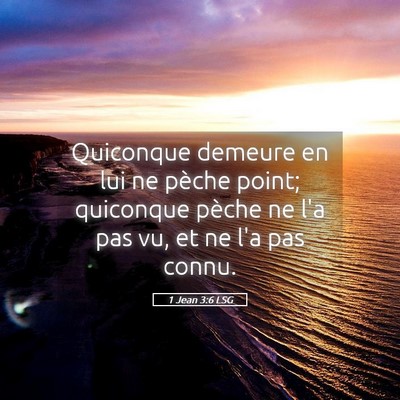 Picture 05 - 1 Jean 3:6 LSG - Quiconque demeure en lui ne pèche point; - Bible Verse Picture