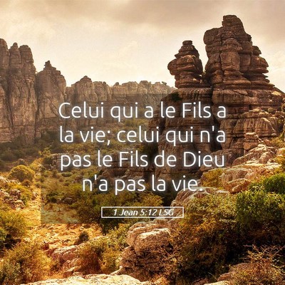 Picture 05 - 1 Jean 5:12 LSG - Celui qui a le Fils a la vie; celui qui n'a pas - Bible Verse Picture