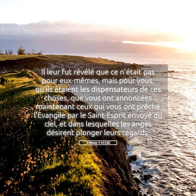 Picture 05 - 1 Pierre 1:12 LSG - Il leur fut révélé que ce n'était pas pour - Bible Verse Picture