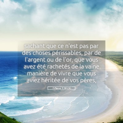 Picture 05 - 1 Pierre 1:18 LSG - sachant que ce n'est pas par des choses - Bible Verse Picture