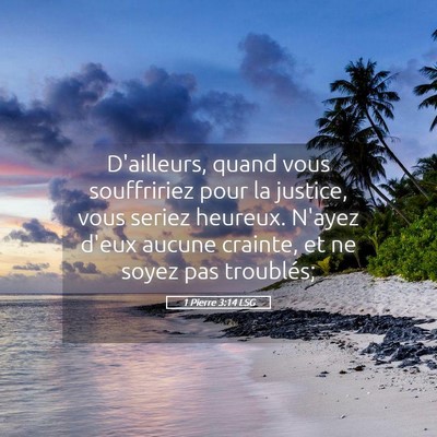 Picture 05 - 1 Pierre 3:14 LSG - D'ailleurs, quand vous souffririez pour la - Bible Verse Picture