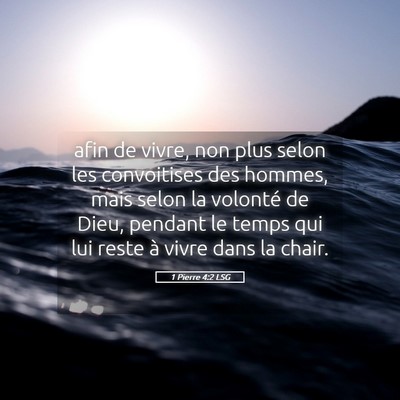 Picture 05 - 1 Pierre 4:2 LSG - afin de vivre, non plus selon les convoitises des - Bible Verse Picture