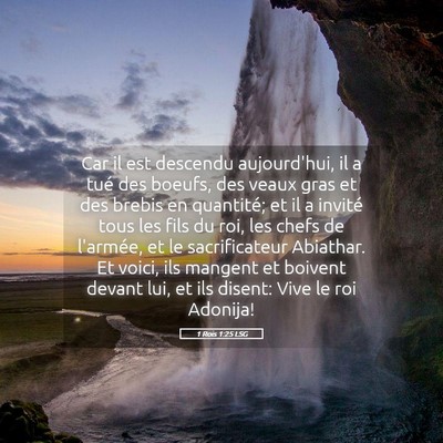 Picture 05 - 1 Rois 1:25 LSG - Car il est descendu aujourd'hui, il a tué des - Bible Verse Picture