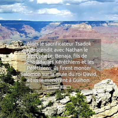 Picture 05 - 1 Rois 1:38 LSG - Alors le sacrificateur Tsadok descendit avec - Bible Verse Picture