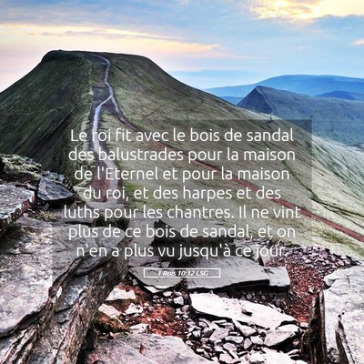 Picture 05 - 1 Rois 10:12 LSG - Le roi fit avec le bois de sandal des balustrades - Bible Verse Picture