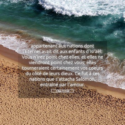 Picture 05 - 1 Rois 11:2 LSG - appartenant aux nations dont l'Eternel avait dit - Bible Verse Picture