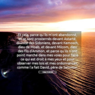 Picture 05 - 1 Rois 11:33 LSG - Et cela, parce qu'ils m'ont abandonné, et se - Bible Verse Picture