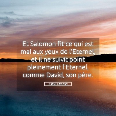 Picture 05 - 1 Rois 11:6 LSG - Et Salomon fit ce qui est mal aux yeux de - Bible Verse Picture