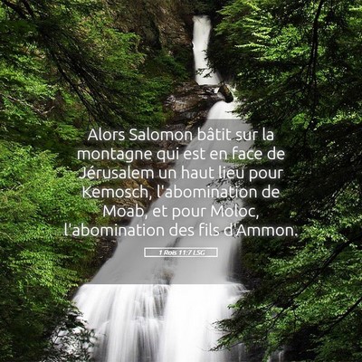 Picture 05 - 1 Rois 11:7 LSG - Alors Salomon bâtit sur la montagne qui est en - Bible Verse Picture