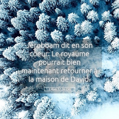 Picture 05 - 1 Rois 12:26 LSG - Jéroboam dit en son coeur: Le royaume pourrait - Bible Verse Picture