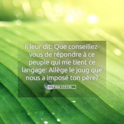 Picture 05 - 1 Rois 12:9 LSG - Il leur dit: Que conseillez-vous de répondre à - Bible Verse Picture