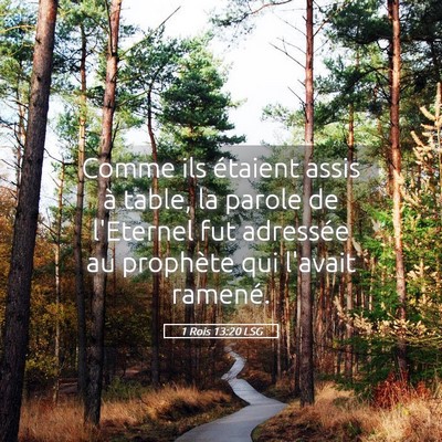 Picture 05 - 1 Rois 13:20 LSG - Comme ils étaient assis à table, la parole de - Bible Verse Picture