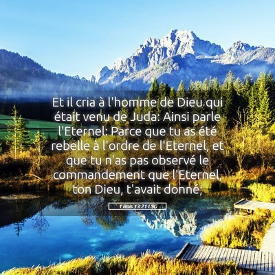 Picture 05 - 1 Rois 13:21 LSG - Et il cria à l'homme de Dieu qui était venu de - Bible Verse Picture