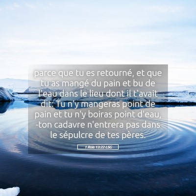 Picture 05 - 1 Rois 13:22 LSG - parce que tu es retourné, et que tu as mangé du - Bible Verse Picture