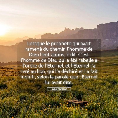 Picture 05 - 1 Rois 13:26 LSG - Lorsque le prophète qui avait ramené du chemin - Bible Verse Picture