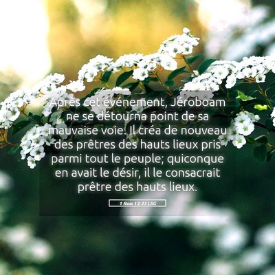 Picture 05 - 1 Rois 13:33 LSG - Après cet événement, Jéroboam ne se détourna - Bible Verse Picture