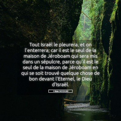Picture 05 - 1 Rois 14:13 LSG - Tout Israël le pleurera, et on l'enterrera; car - Bible Verse Picture
