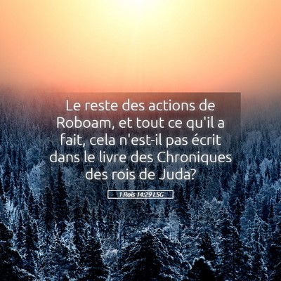 Picture 05 - 1 Rois 14:29 LSG - Le reste des actions de Roboam, et tout ce qu'il - Bible Verse Picture