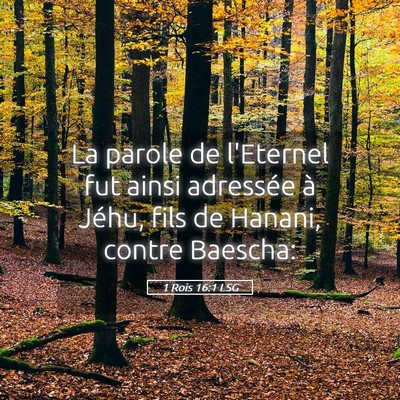Picture 05 - 1 Rois 16:1 LSG - La parole de l'Eternel fut ainsi adressée à - Bible Verse Picture