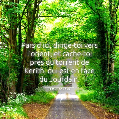 Picture 05 - 1 Rois 17:3 LSG - Pars d'ici, dirige-toi vers l'orient, et - Bible Verse Picture