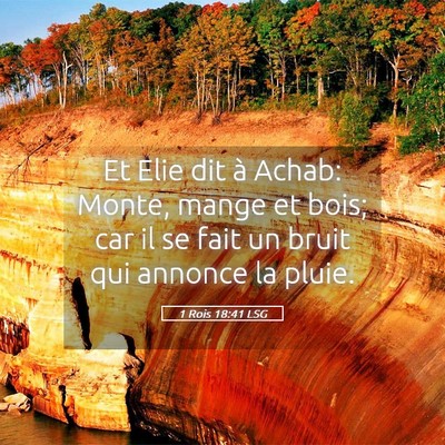 Picture 05 - 1 Rois 18:41 LSG - Et Elie dit à Achab: Monte, mange et bois; car - Bible Verse Picture