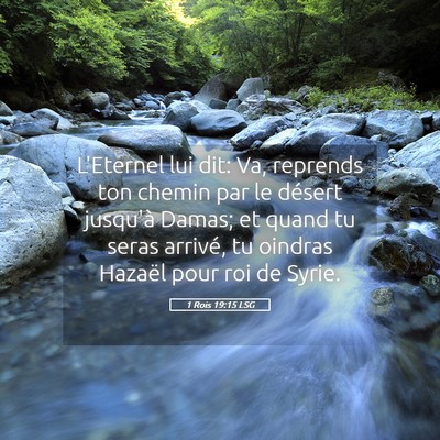 Picture 05 - 1 Rois 19:15 LSG - L'Eternel lui dit: Va, reprends ton chemin par le - Bible Verse Picture