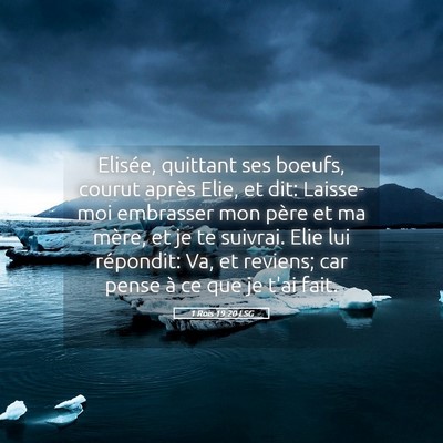 Picture 05 - 1 Rois 19:20 LSG - Elisée, quittant ses boeufs, courut après Elie, - Bible Verse Picture
