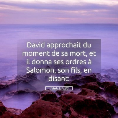 Picture 05 - 1 Rois 2:1 LSG - David approchait du moment de sa mort, et il - Bible Verse Picture
