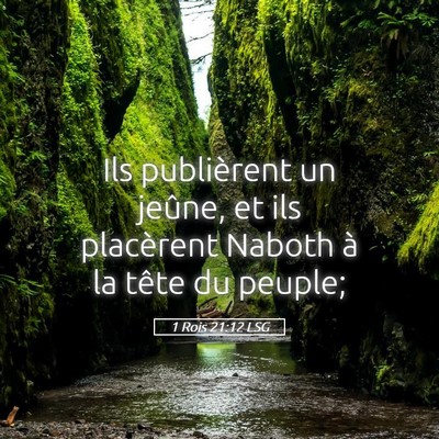 Picture 05 - 1 Rois 21:12 LSG - Ils publièrent un jeûne, et ils placèrent - Bible Verse Picture