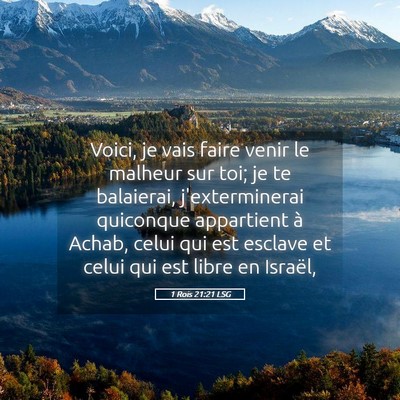 Picture 05 - 1 Rois 21:21 LSG - Voici, je vais faire venir le malheur sur toi; je - Bible Verse Picture