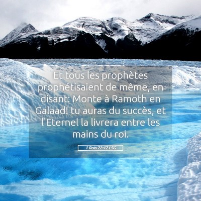 Picture 05 - 1 Rois 22:12 LSG - Et tous les prophètes prophétisaient de même, - Bible Verse Picture