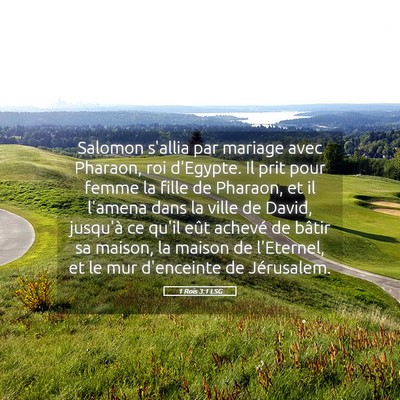 Picture 05 - 1 Rois 3:1 LSG - Salomon s'allia par mariage avec Pharaon, roi - Bible Verse Picture