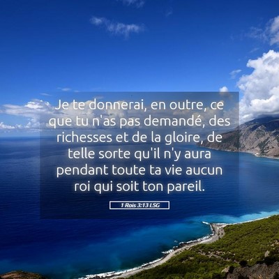 Picture 05 - 1 Rois 3:13 LSG - Je te donnerai, en outre, ce que tu n'as pas - Bible Verse Picture