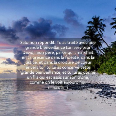 Picture 05 - 1 Rois 3:6 LSG - Salomon répondit: Tu as traité avec une grande - Bible Verse Picture