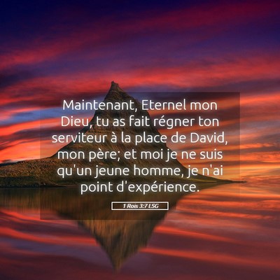 Picture 05 - 1 Rois 3:7 LSG - Maintenant, Eternel mon Dieu, tu as fait régner - Bible Verse Picture