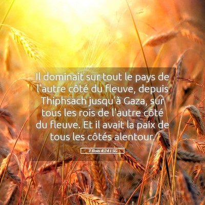 Picture 05 - 1 Rois 4:24 LSG - Il dominait sur tout le pays de l'autre côté du - Bible Verse Picture