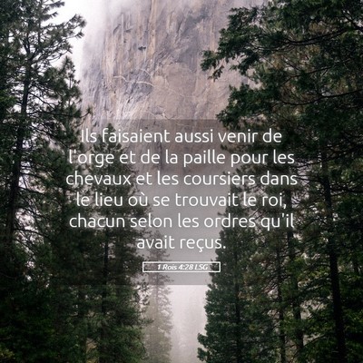 Picture 05 - 1 Rois 4:28 LSG - Ils faisaient aussi venir de l'orge et de la - Bible Verse Picture
