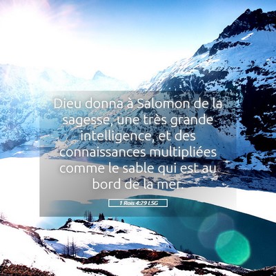 Picture 05 - 1 Rois 4:29 LSG - Dieu donna à Salomon de la sagesse, une très - Bible Verse Picture